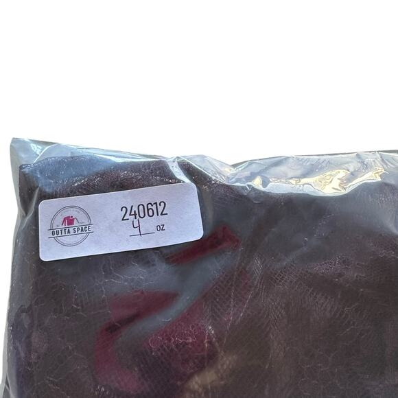 Womens Top Medium Sheer Floral Lace Burgundy Spring Summer Boho Whimsical - Picture 7 of 7